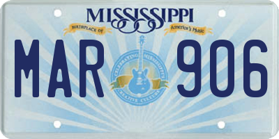 MS license plate MAR906
