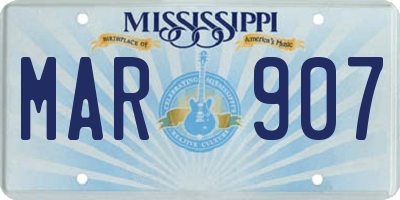 MS license plate MAR907