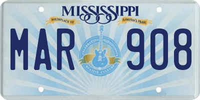 MS license plate MAR908