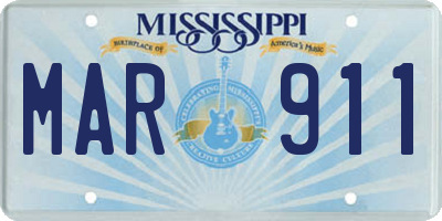 MS license plate MAR911