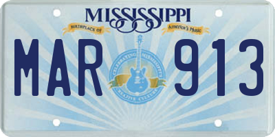 MS license plate MAR913