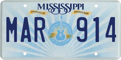 MS license plate MAR914