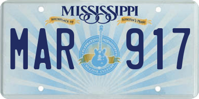 MS license plate MAR917