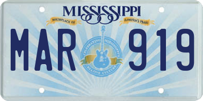 MS license plate MAR919