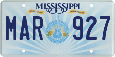 MS license plate MAR927