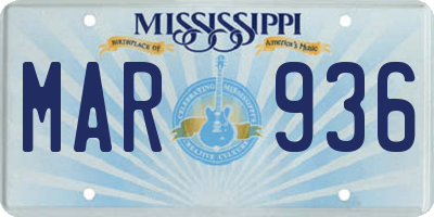 MS license plate MAR936
