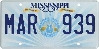 MS license plate MAR939