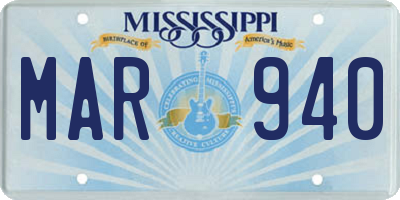 MS license plate MAR940