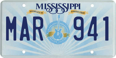 MS license plate MAR941