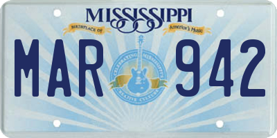 MS license plate MAR942
