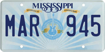 MS license plate MAR945