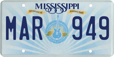 MS license plate MAR949