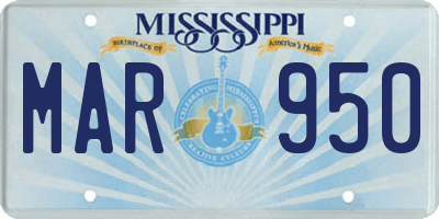 MS license plate MAR950