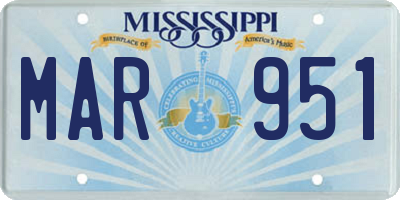 MS license plate MAR951