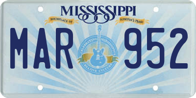 MS license plate MAR952