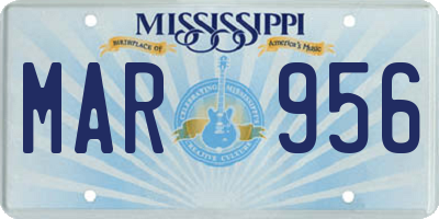 MS license plate MAR956