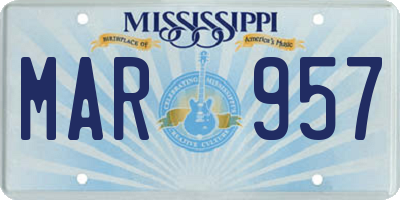 MS license plate MAR957