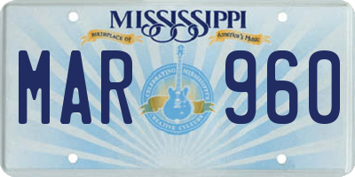 MS license plate MAR960