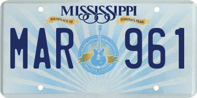 MS license plate MAR961