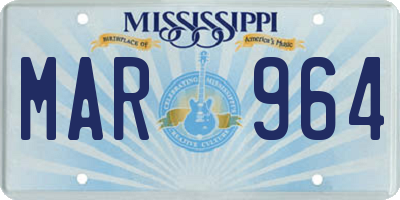 MS license plate MAR964