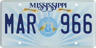 MS license plate MAR966