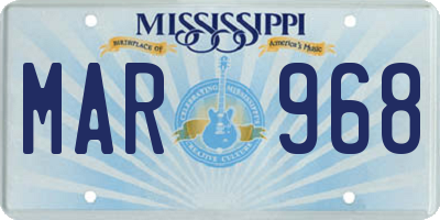 MS license plate MAR968