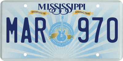 MS license plate MAR970