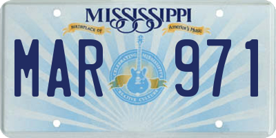 MS license plate MAR971