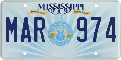 MS license plate MAR974