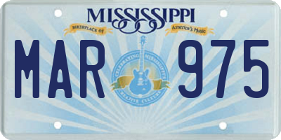 MS license plate MAR975