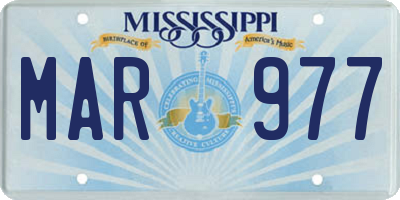 MS license plate MAR977
