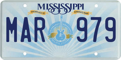 MS license plate MAR979
