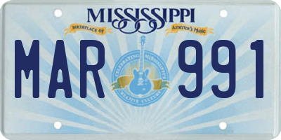 MS license plate MAR991