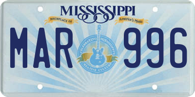 MS license plate MAR996