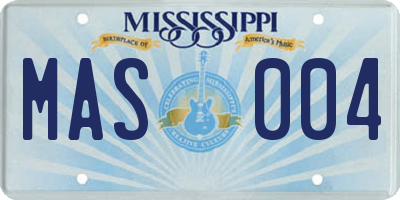 MS license plate MAS004