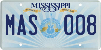 MS license plate MAS008