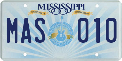MS license plate MAS010