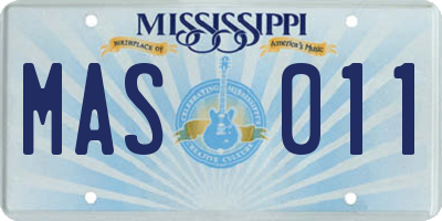 MS license plate MAS011
