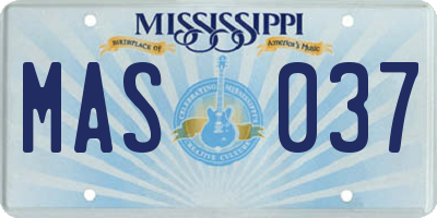 MS license plate MAS037