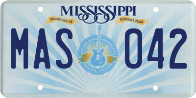 MS license plate MAS042