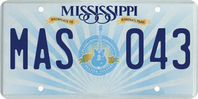 MS license plate MAS043