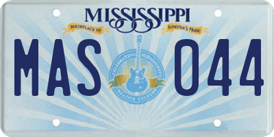 MS license plate MAS044