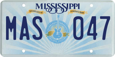 MS license plate MAS047