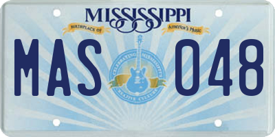 MS license plate MAS048