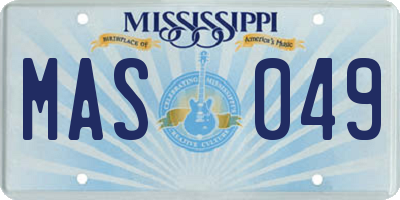 MS license plate MAS049