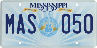 MS license plate MAS050