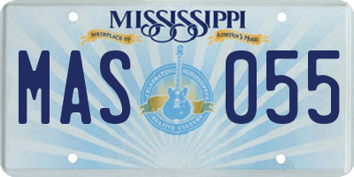 MS license plate MAS055