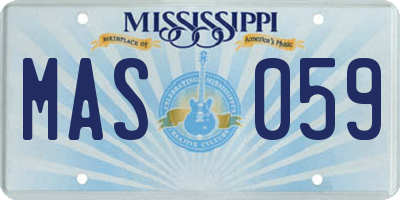 MS license plate MAS059