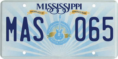 MS license plate MAS065