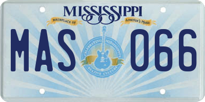 MS license plate MAS066